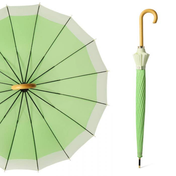 PEACH ACCESSORIES - 3468 two tones pastel colour umbrellas: Pastel Green