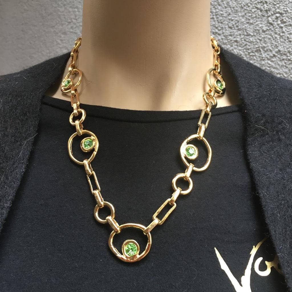 Volare - Circular design necklace gold plated: Cobalt