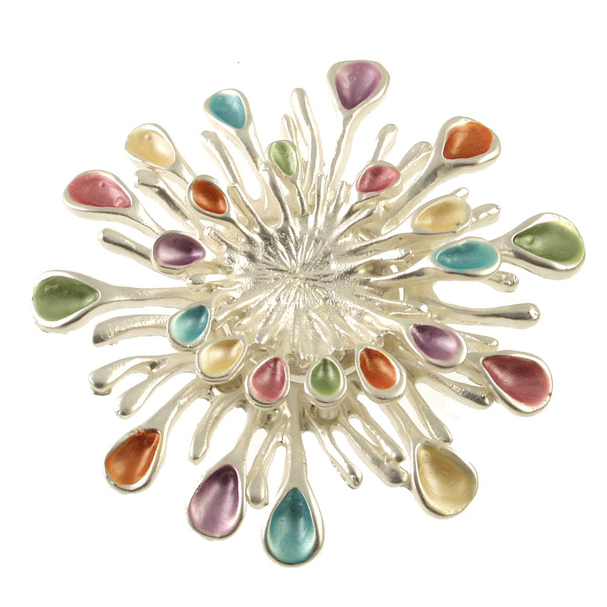 Origin Jewelry - Sunburst Magnetic Brooch in Tri-Tones: Silver Gold