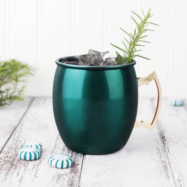 Twine - Emerald Green & Gold-Plated Stainless Steel Moscow Mule Mug