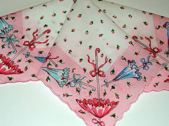 MOMENTS IN THYME - 1945 Mollie Parnis Day Dress Keepsake Hanky Card: Clear Sleeve