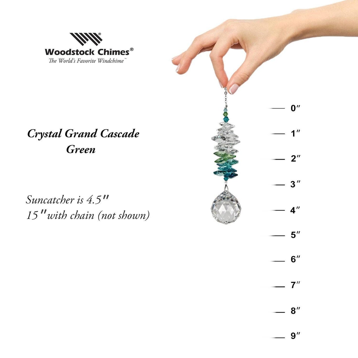 Woodstock Chimes - Crystal Grand Cascade™ - Green