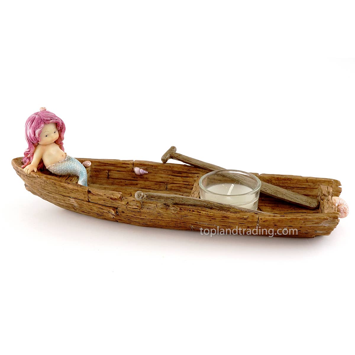 Top Land Trading - Little Mermaid On Boat Incense & T-Light Candle Holder