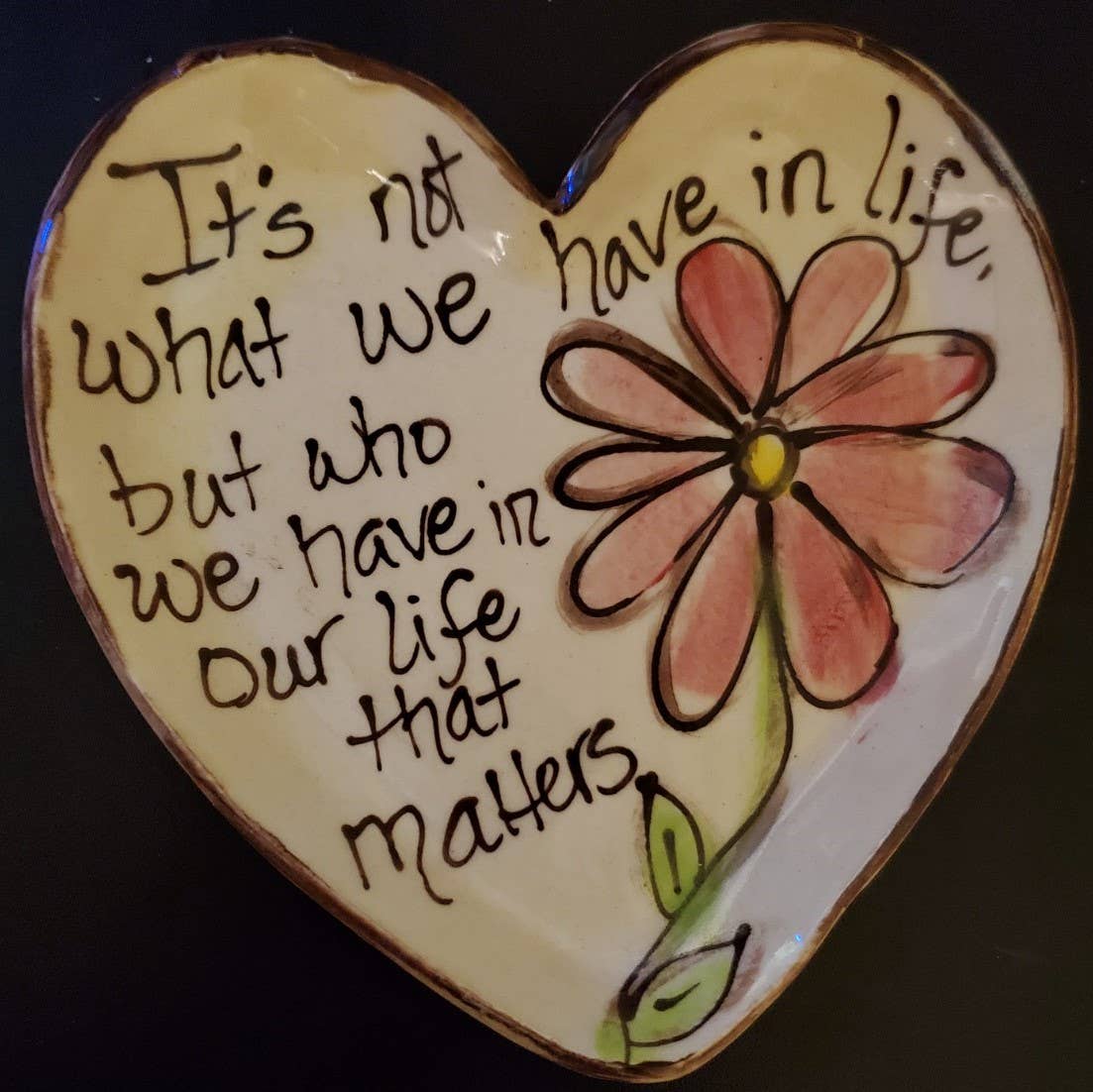 Heartfelt Traditions - Small Heart Plate (AW Flowers Not What But Who)