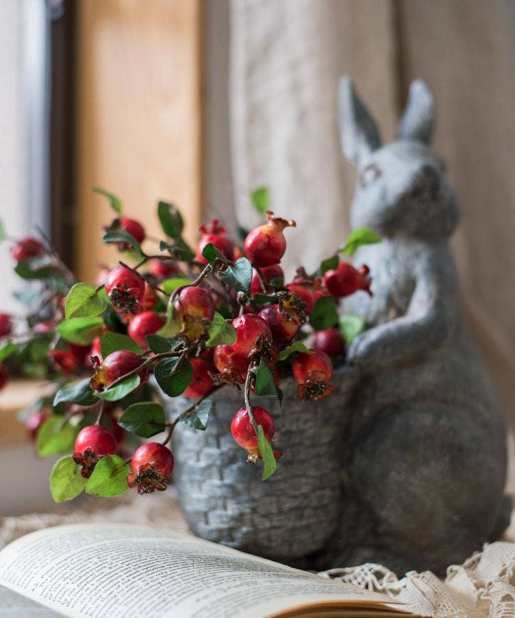 Rustic Reach - Artificial Fruit Pomegranate Fruit Bouquet 12" Tall: One Bouquet