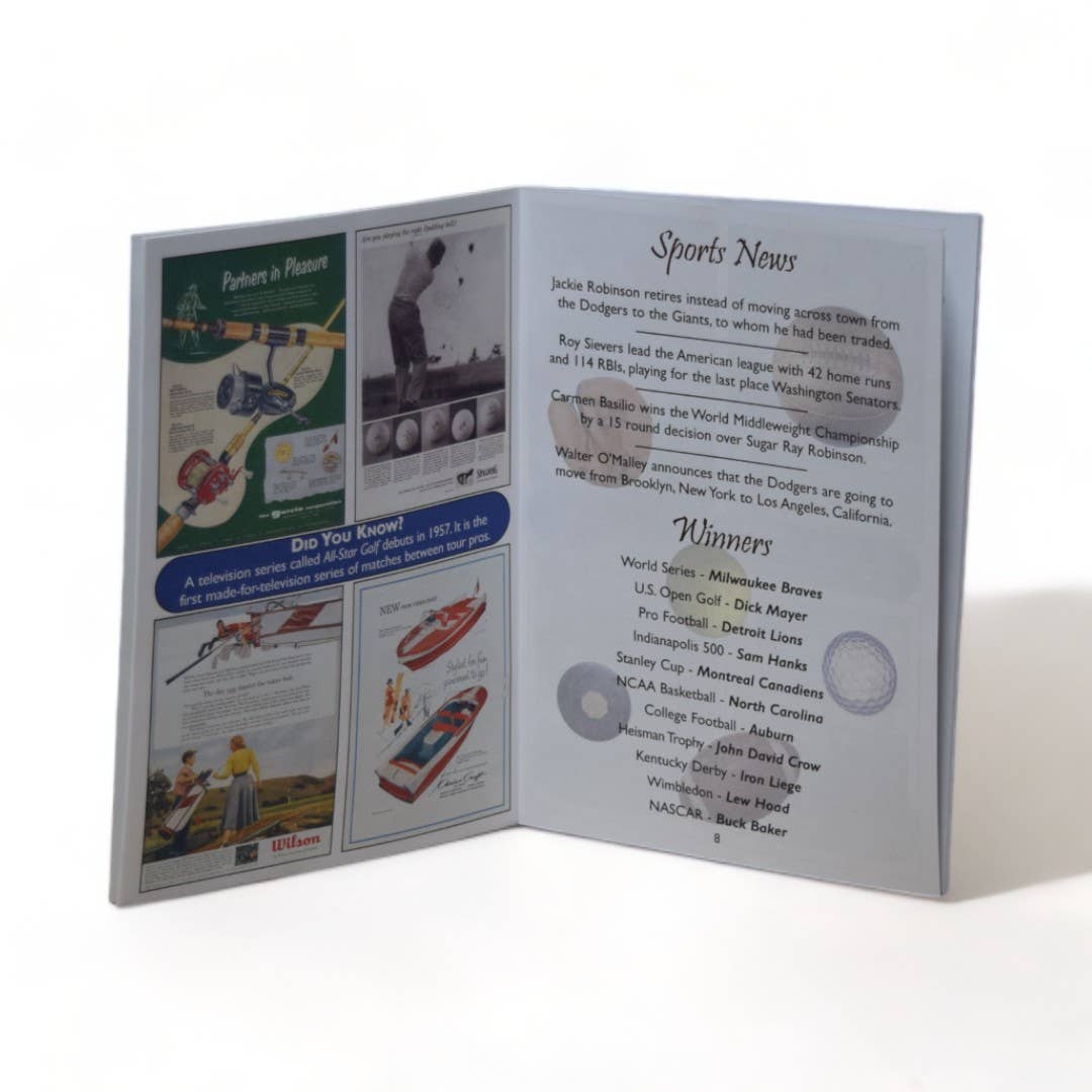 3 Oak Publishing / Back In The Day - 1957 Back In The Day Greeting Card / Booklet (envelope inclu