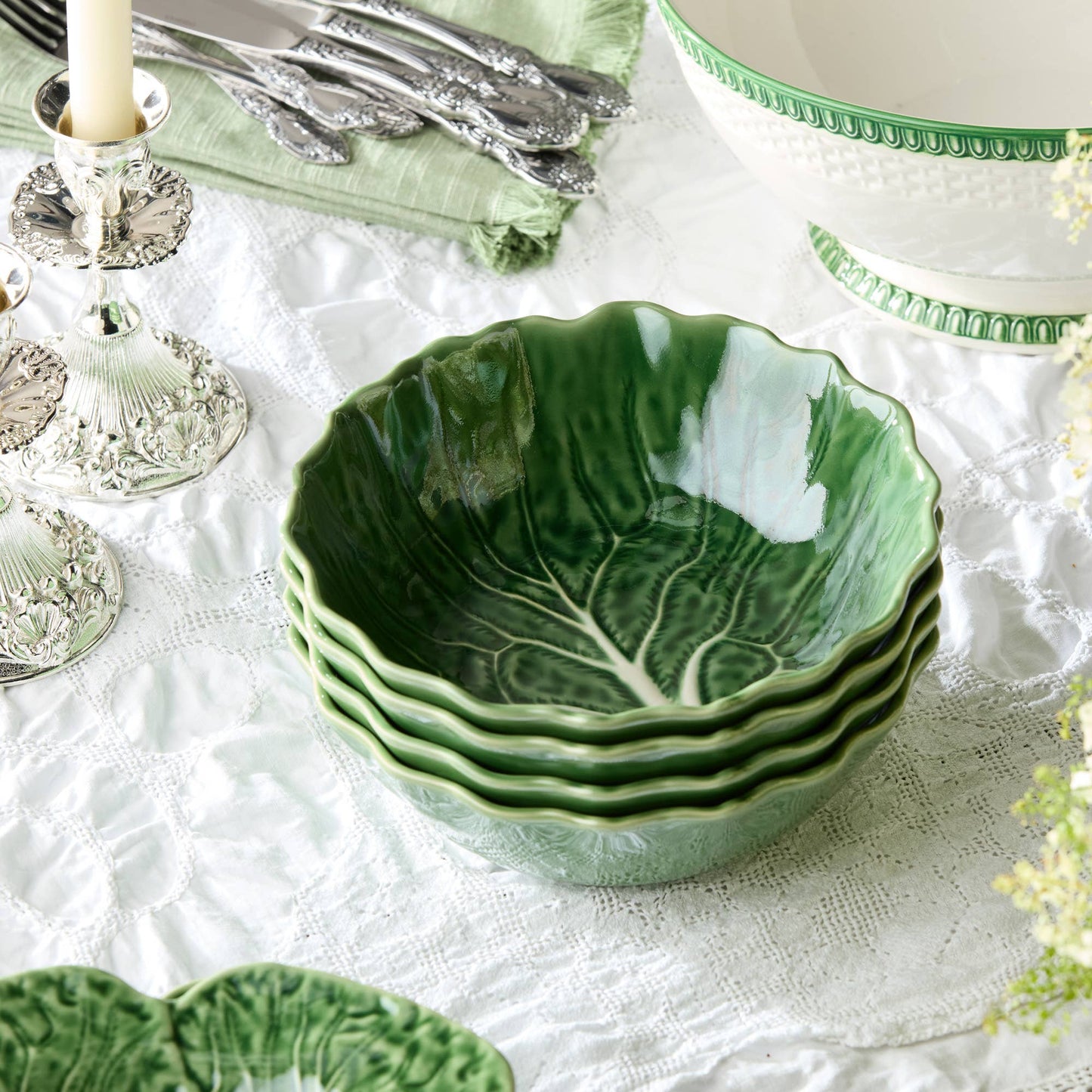 Certified International - Le Jardin Cabbage 3-D Soup Bowl 8.5in x 2.75in 40 oz