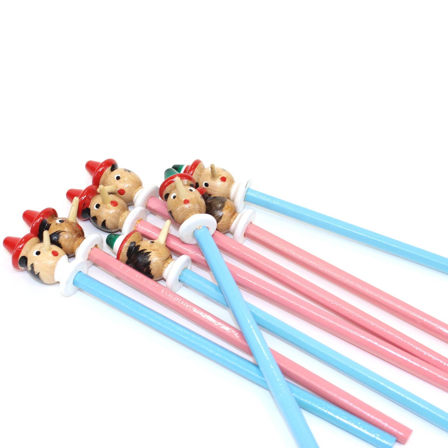 San Lorenzo Design - Pinocchio Wooden Pencil, Blue & Pink, Handmade, Vintage: BLUE