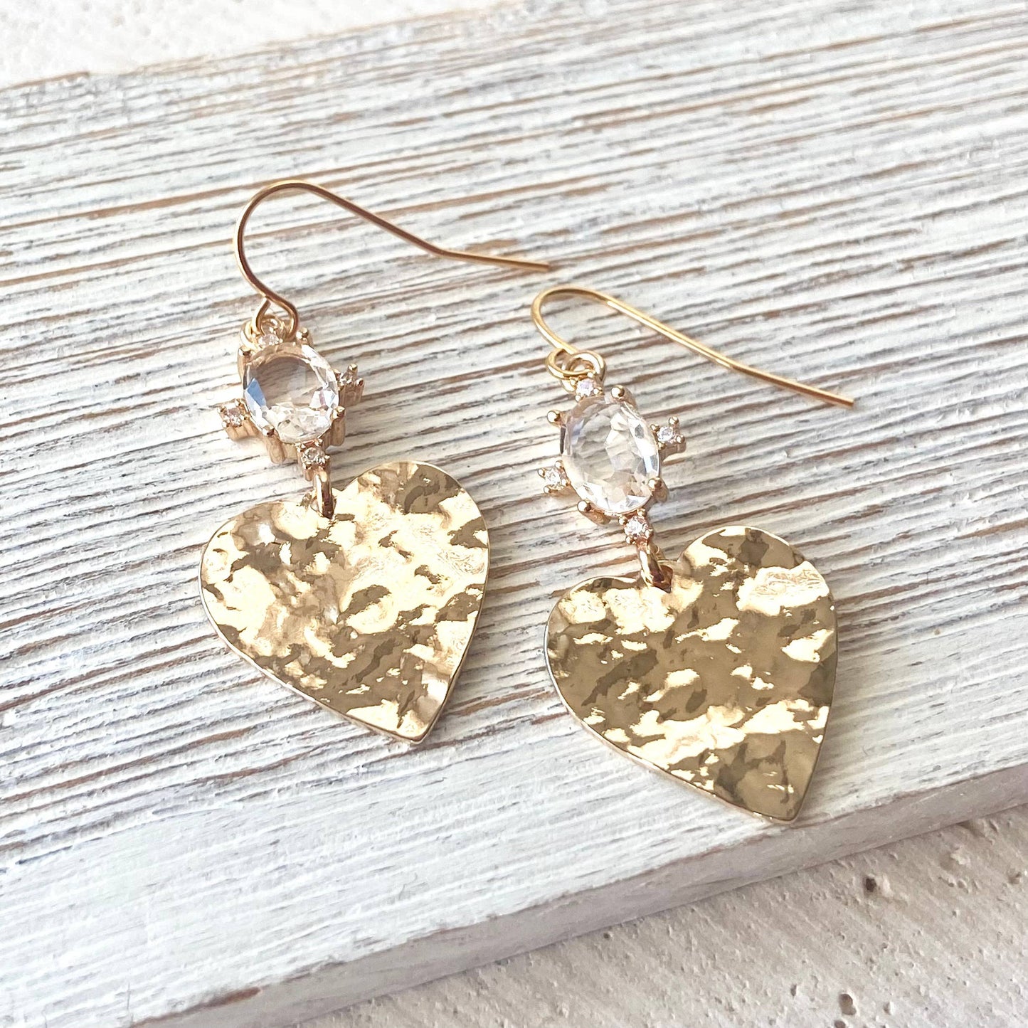 VB&CO Designs Handmade Jewelry - Hammered Heart earrings love jewerly valentines day