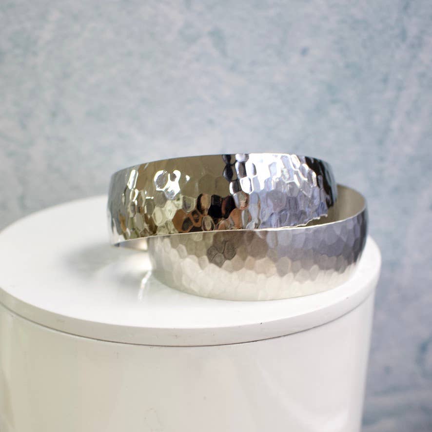 a.v. max - Hammered Dome Cuff: Silver