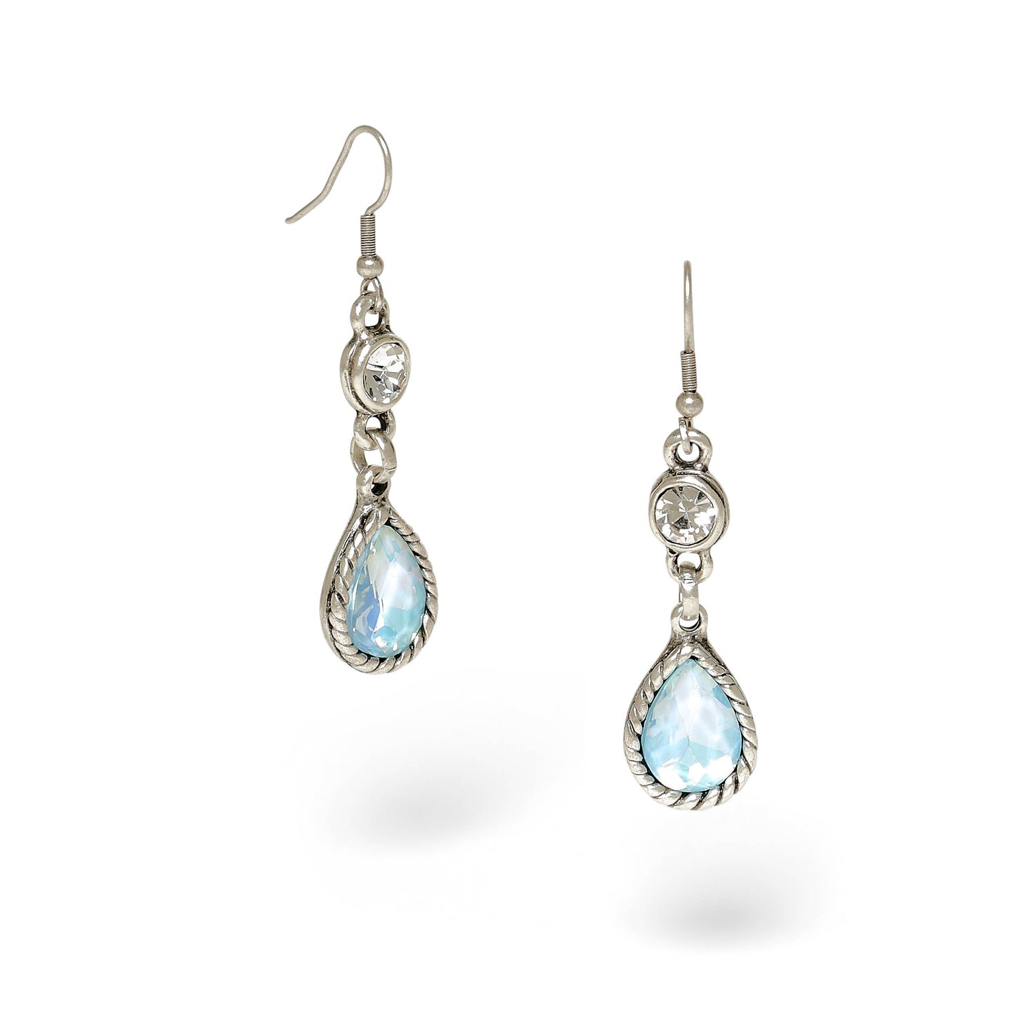 Chanour - Handmade Pewter Earrings With Blue Opal - 1957Blue