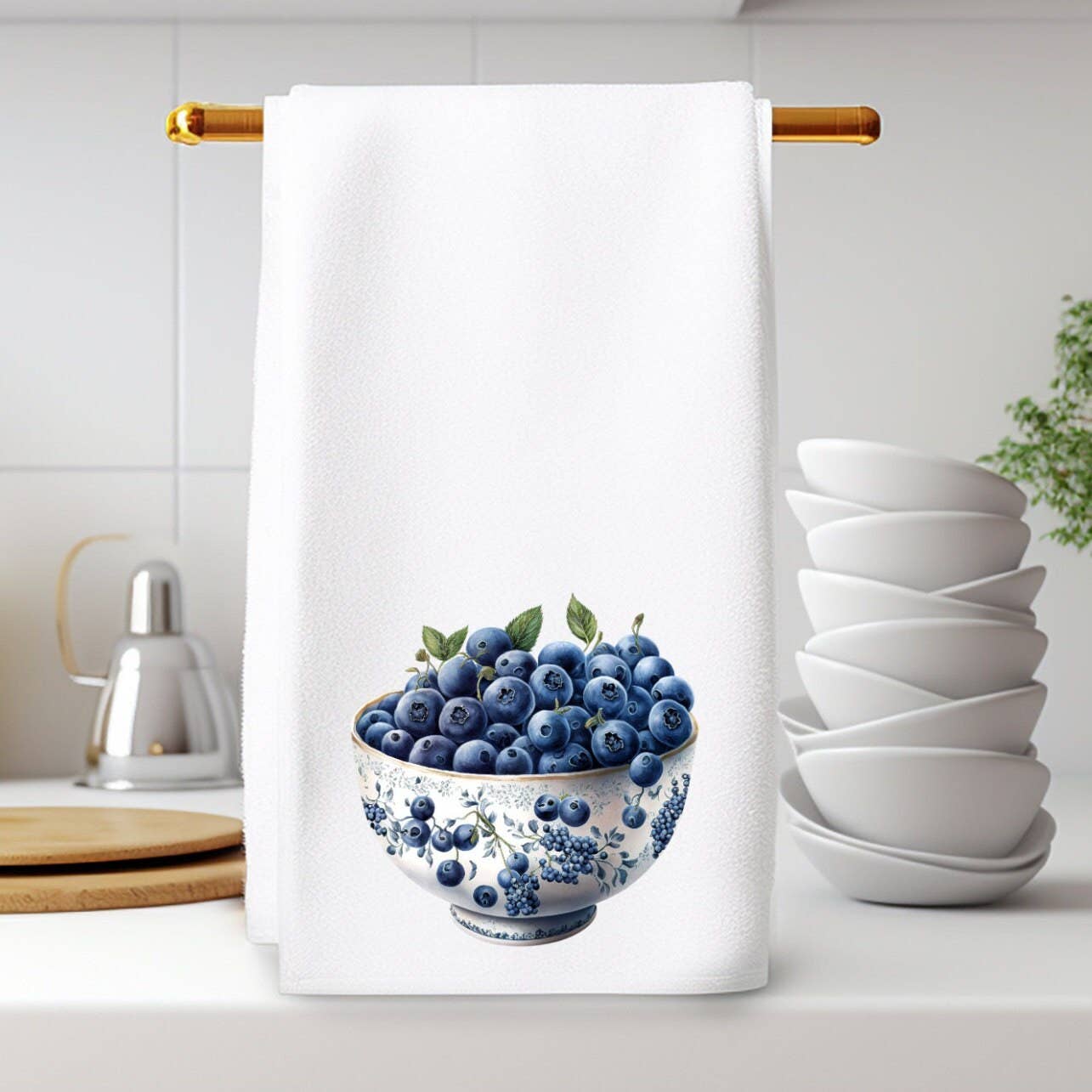 Fernville Creations - Blueberry Elegant Luxury Kitchen Hand Towel Decor