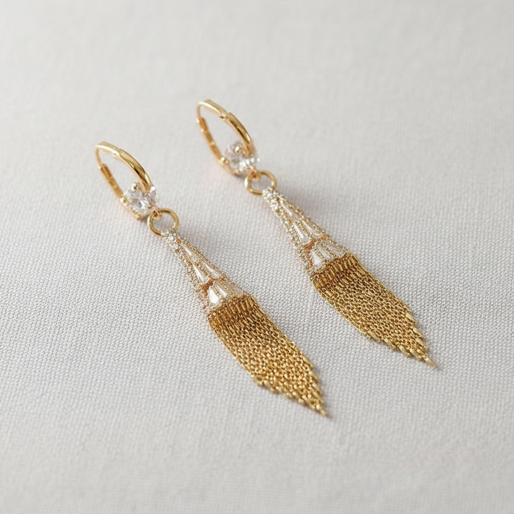 camilla dovey - Elegant Tassel Drop Earrings with Crystal Accents