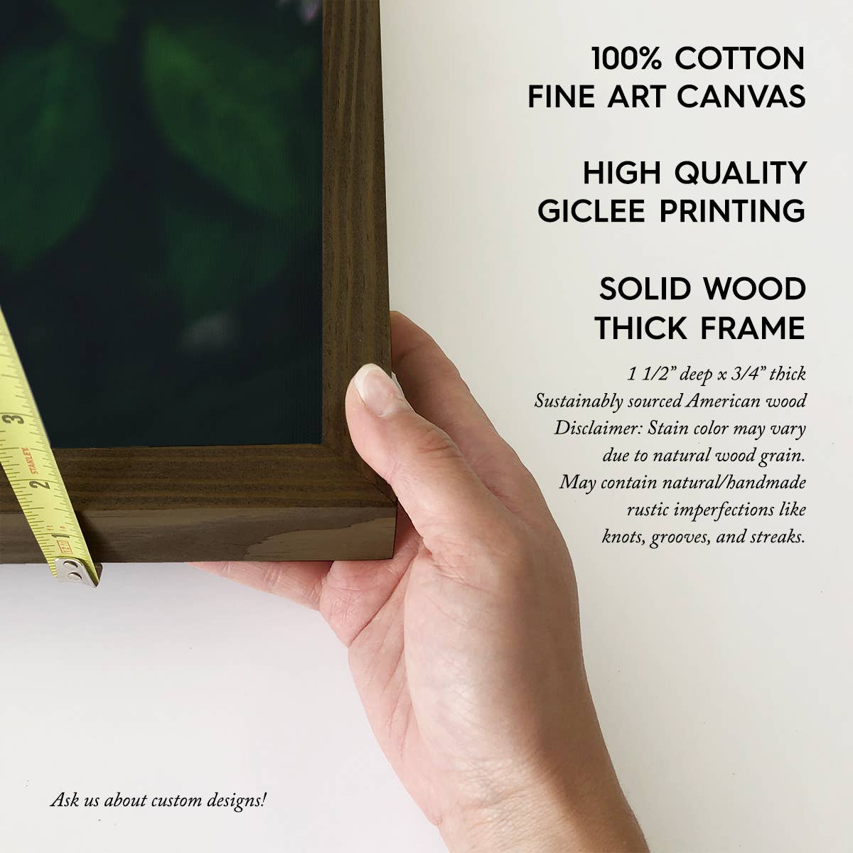 Hangout Home - Midnight Hydrangeas Wall Art - Floral Photograph - Framed: 24x36" Extra Large Canvas Art with Thick Wood Frame