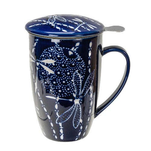 Urban Tokyo - Dragonfly Design 15oz Tea Mugs with Lid and Infuser for Loose Leaf Tea (4/32)