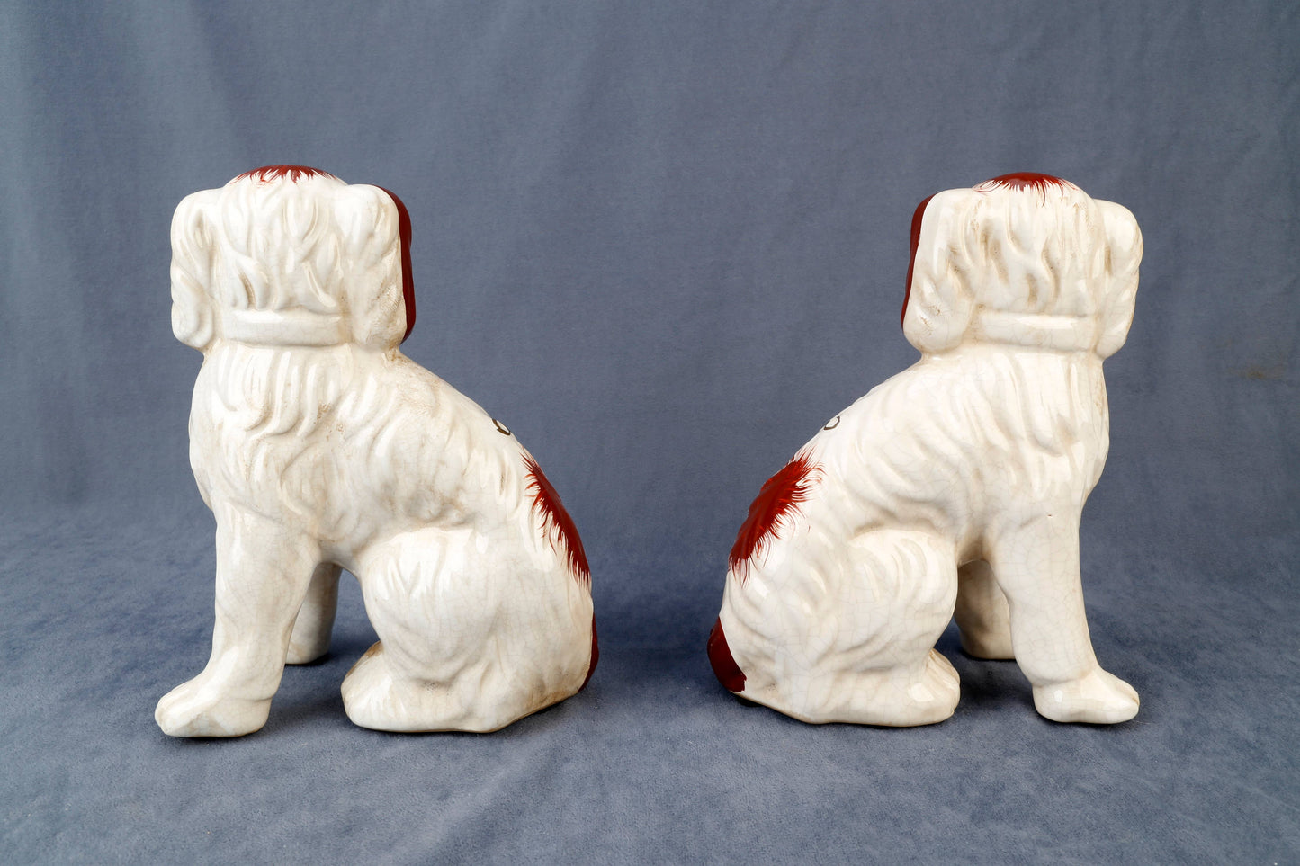 AA Importing - Staffordshire Dog Pair, Brown and White w/ Brown Finish