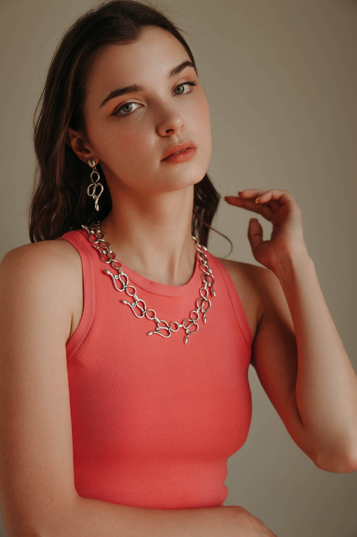 Chanour - Handmade Crystal Pewter Earrings - 1868