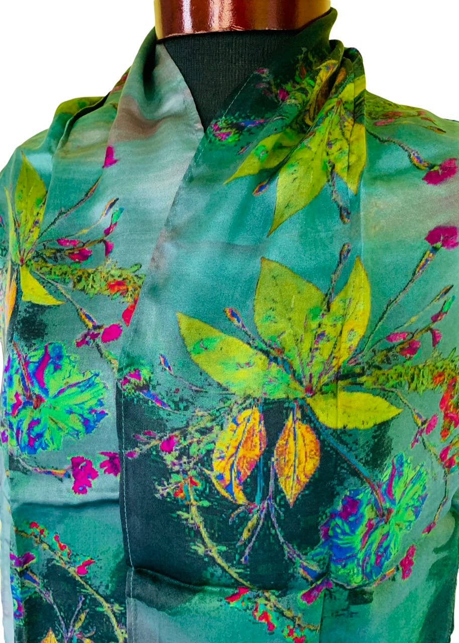NINA J - Botanical Jewels Silk Scarf