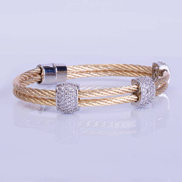 My Best Kept Jewelry - Gold And Crystal Station Bangle