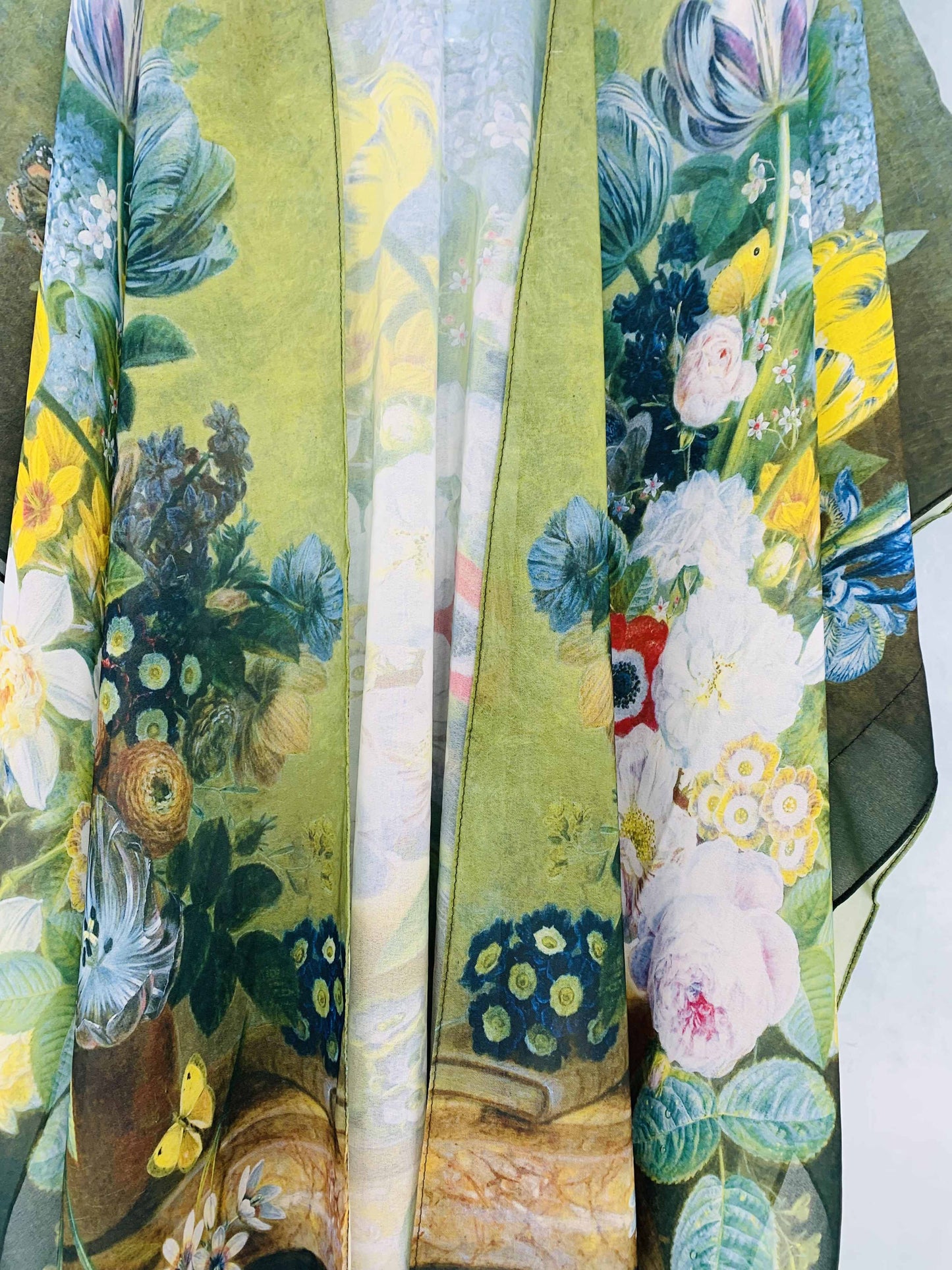 JC Sunny Fashion - JC071041 Green-Multi Oil Painting Kimono