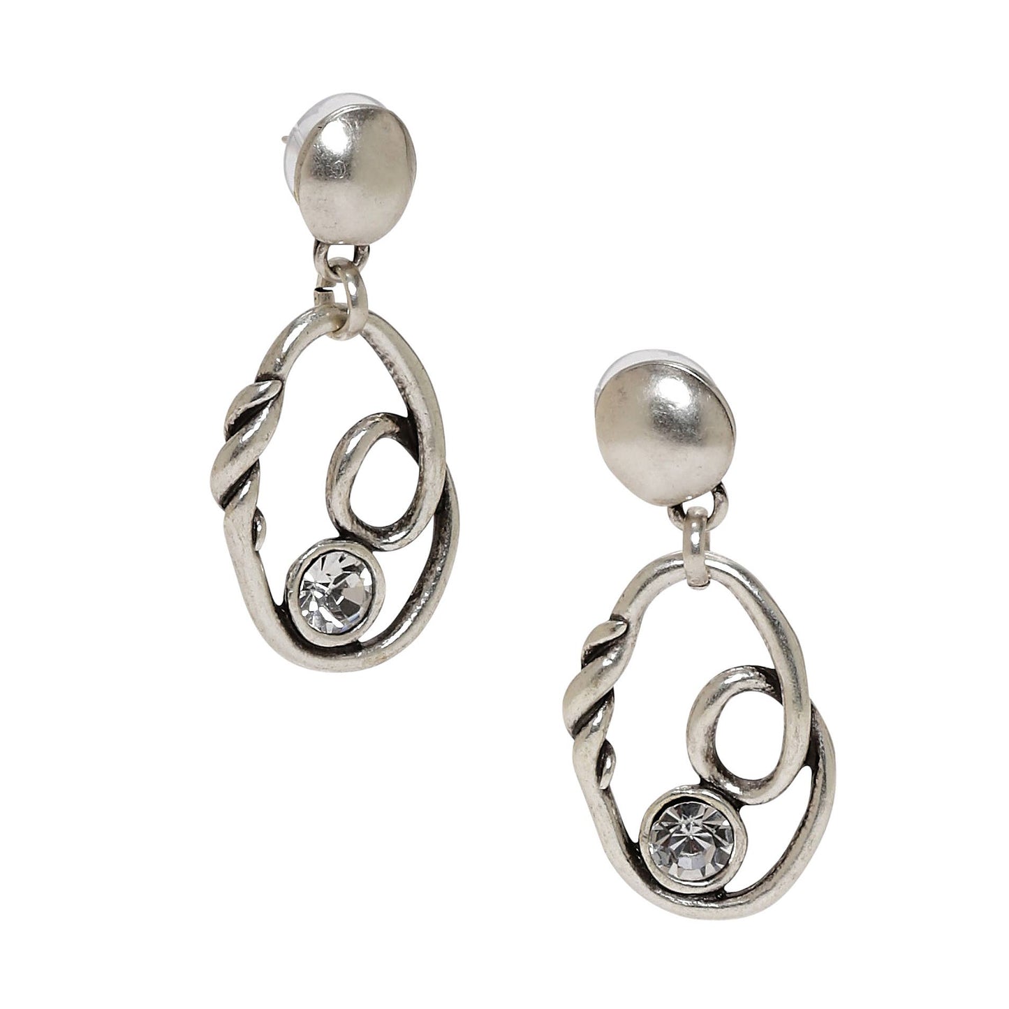 Chanour - Handmade Crystal Pewter Earrings - 1807