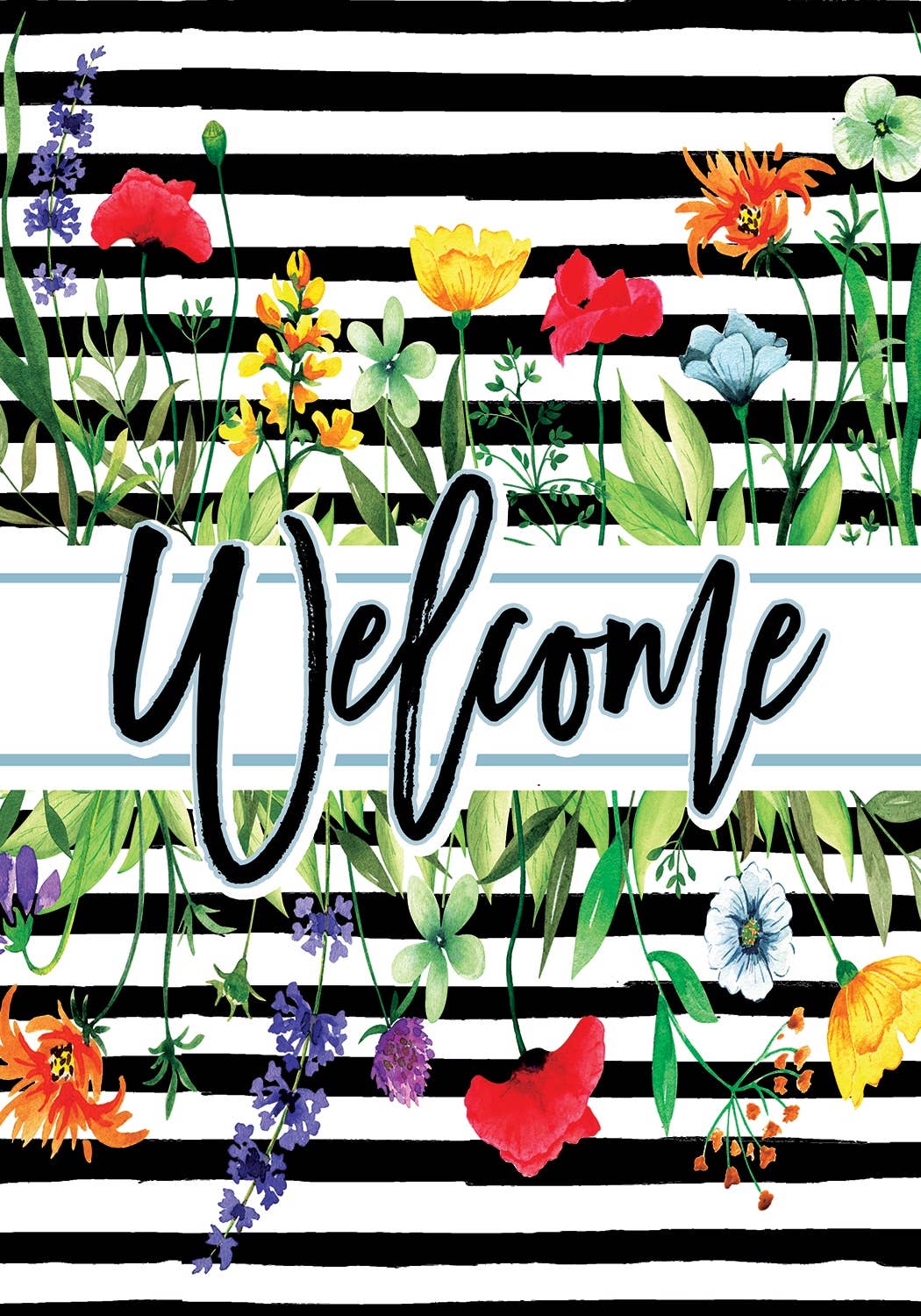 Custom Decor - Wildflower Stripes-FM - 12” x 18”