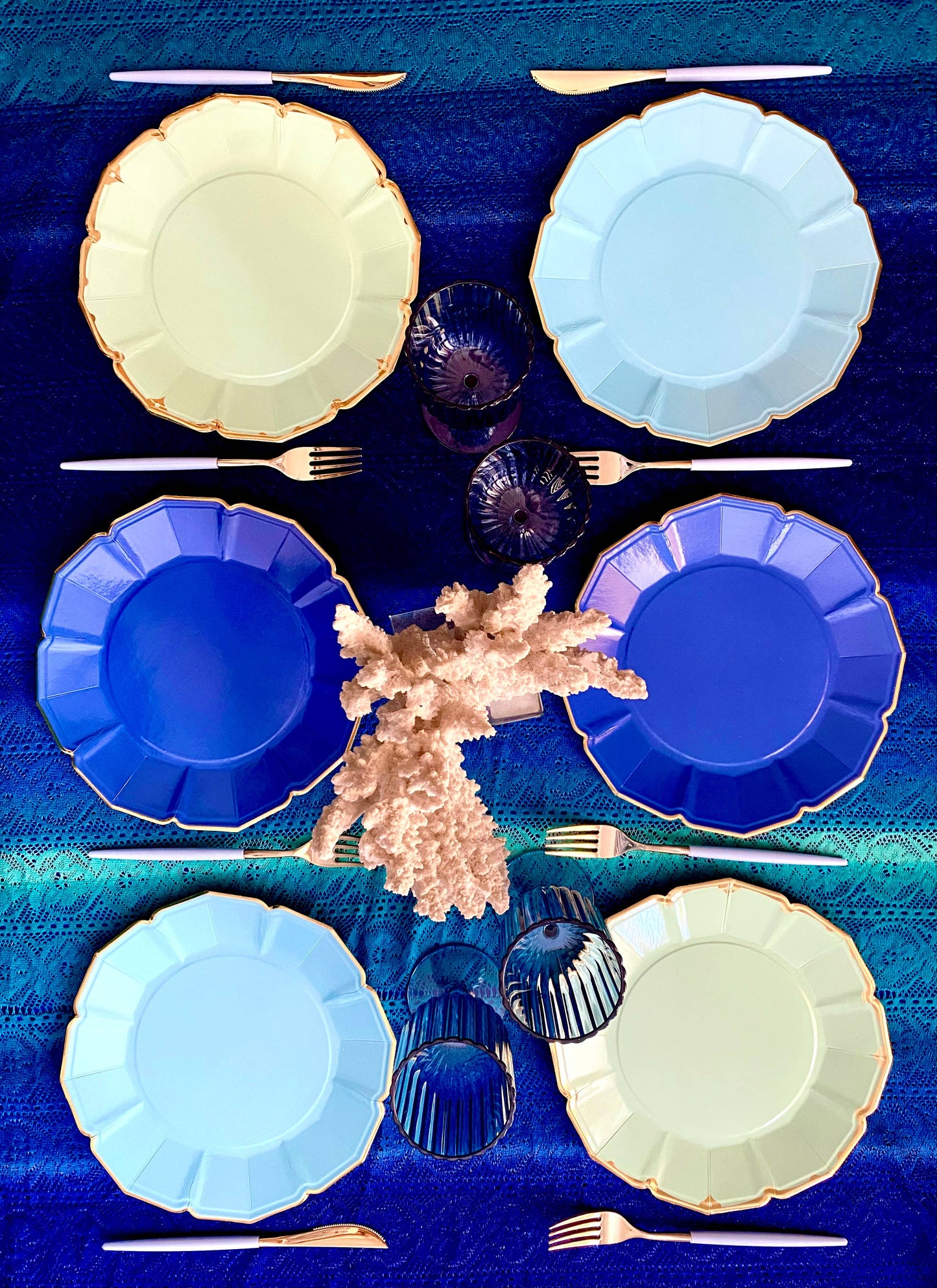 Eid Creations - 8 Royal Blue Dinner Plates