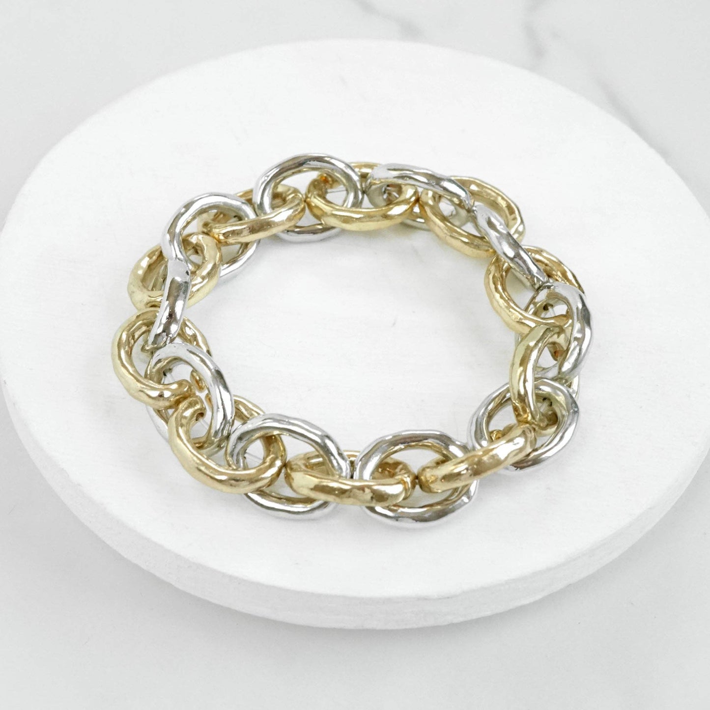 PennyLine inc - Chunky Chain Bracelet in Silver and Gold tone