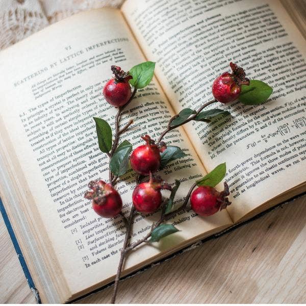 Rustic Reach - Artificial Fruit Pomegranate Fruit Bouquet 12" Tall: One Bouquet