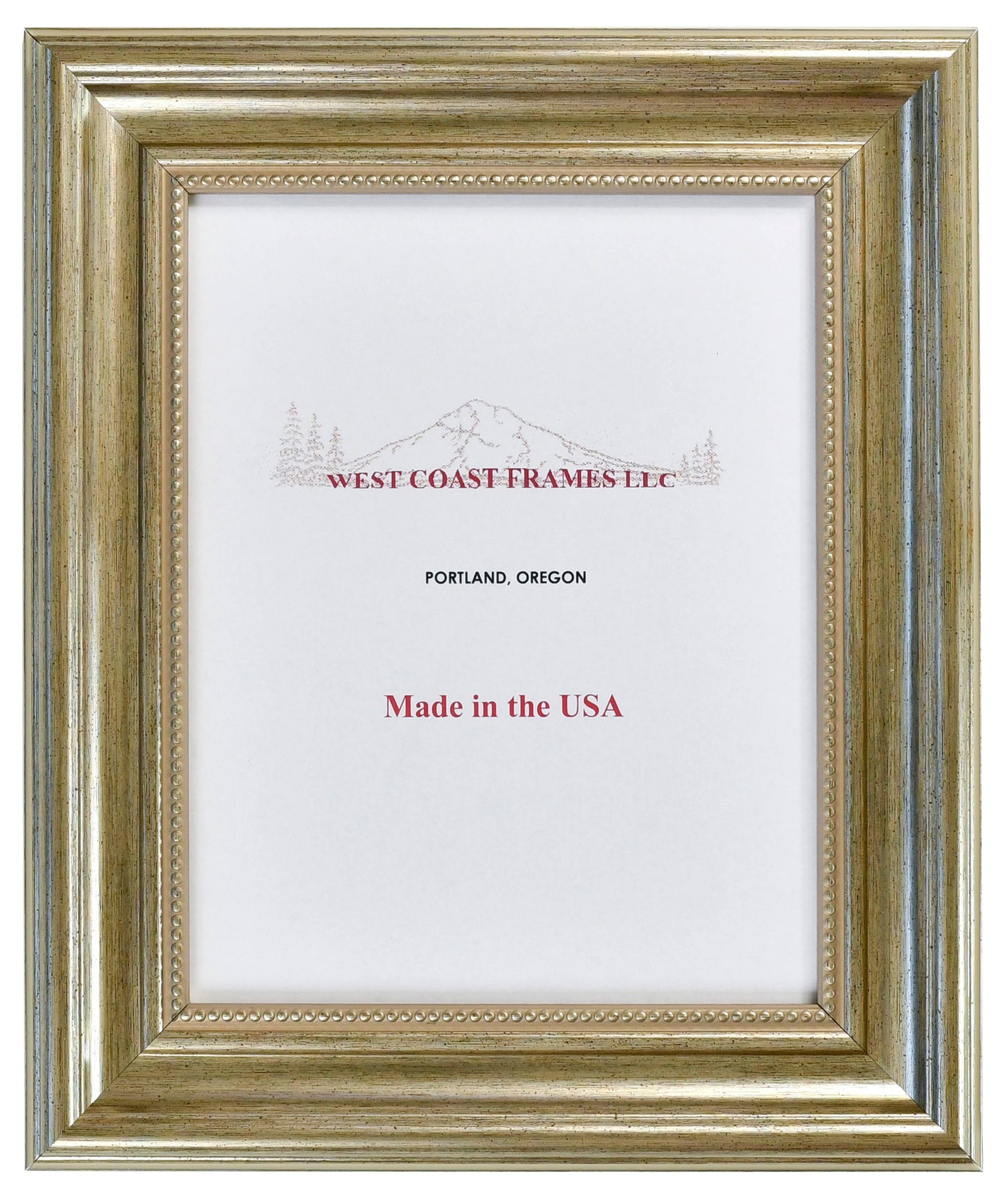 West Coast Frames LLC - 225S - 2" Silver Beaded Poly Picture Frame - Clear Glass: 8 x 10