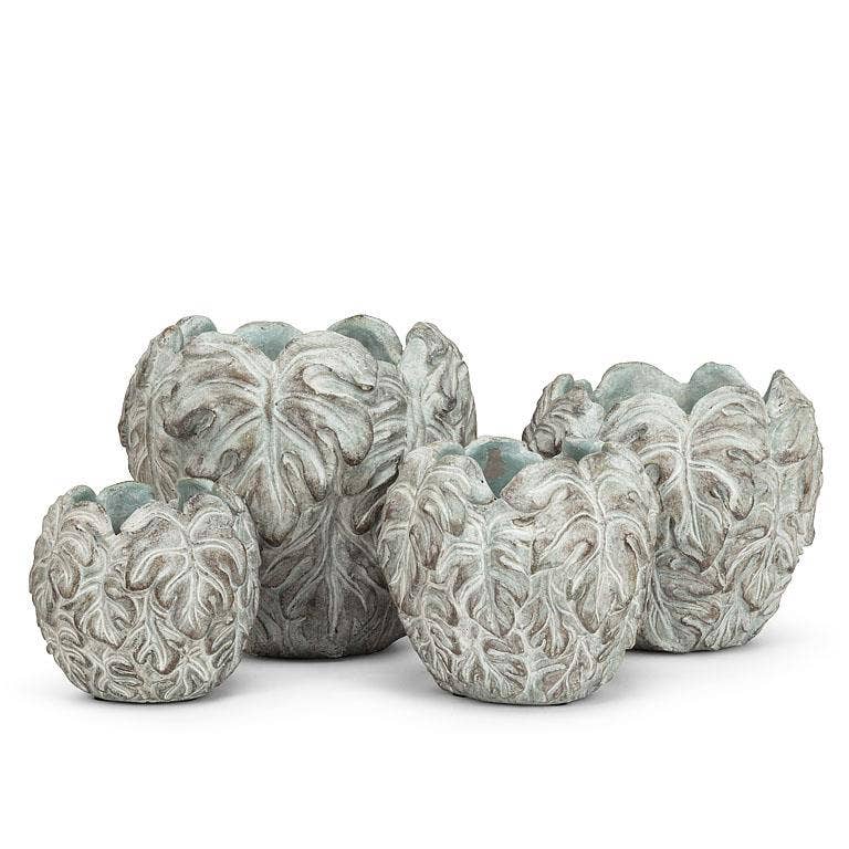 Abbott - Lg Jungle Leaf Pod Planter-8"H