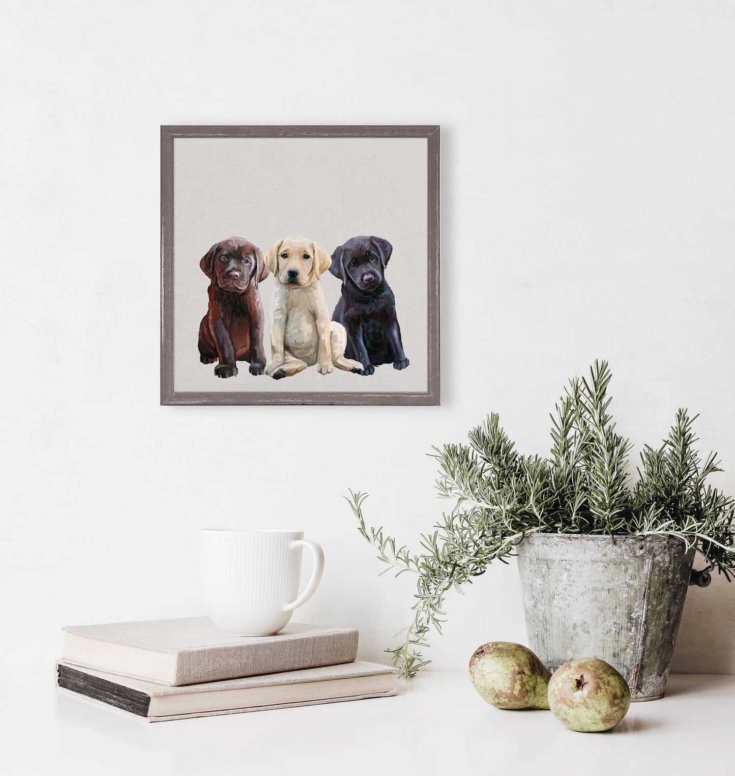 GreenBox Art - Best Friend - Lab Puppies by Cathy Walters Framed Canvas