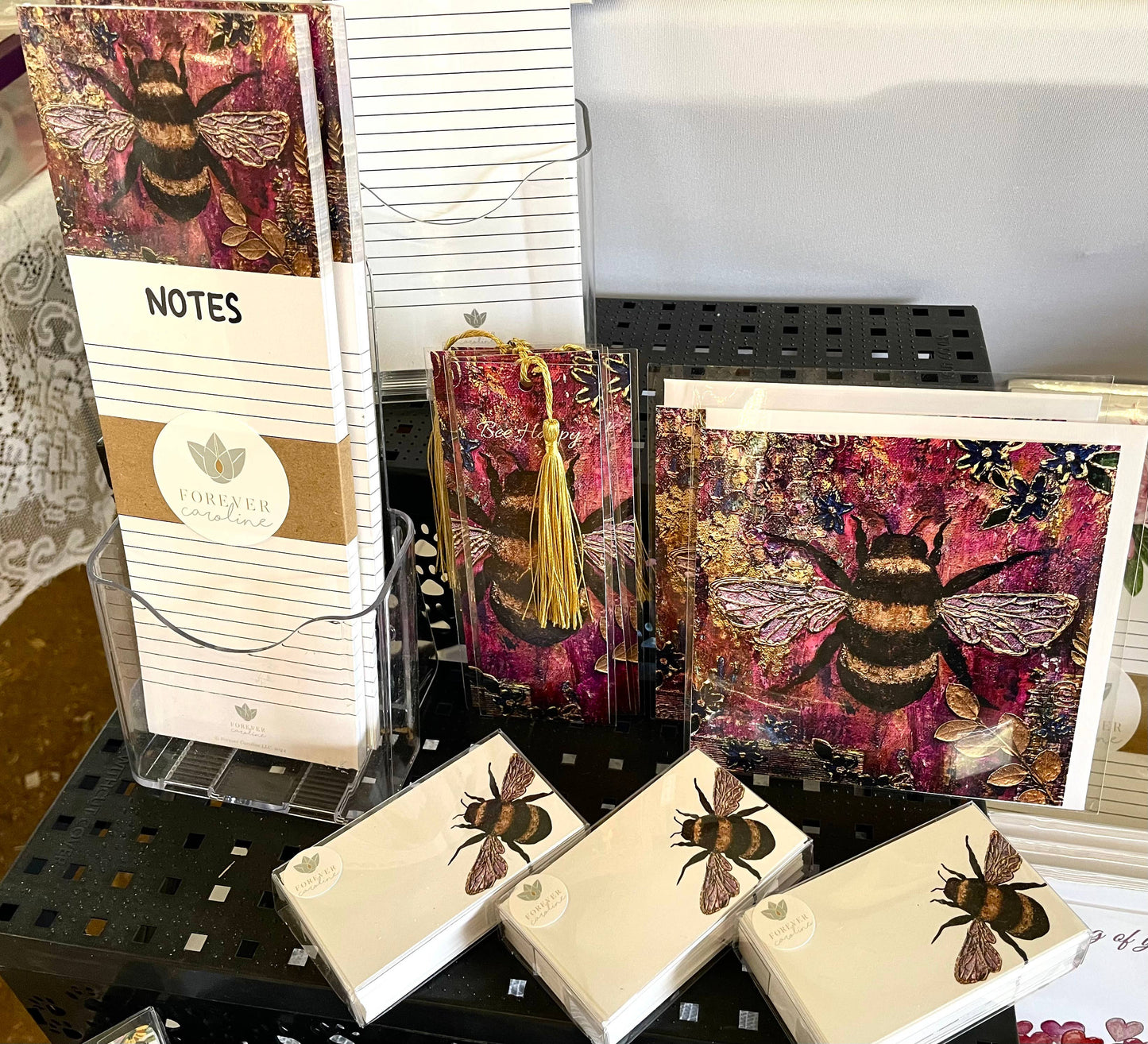 Forever Caroline LLC - Bee Tiny Cards w/ Original Art | Pack of 60 "Love Notes"
