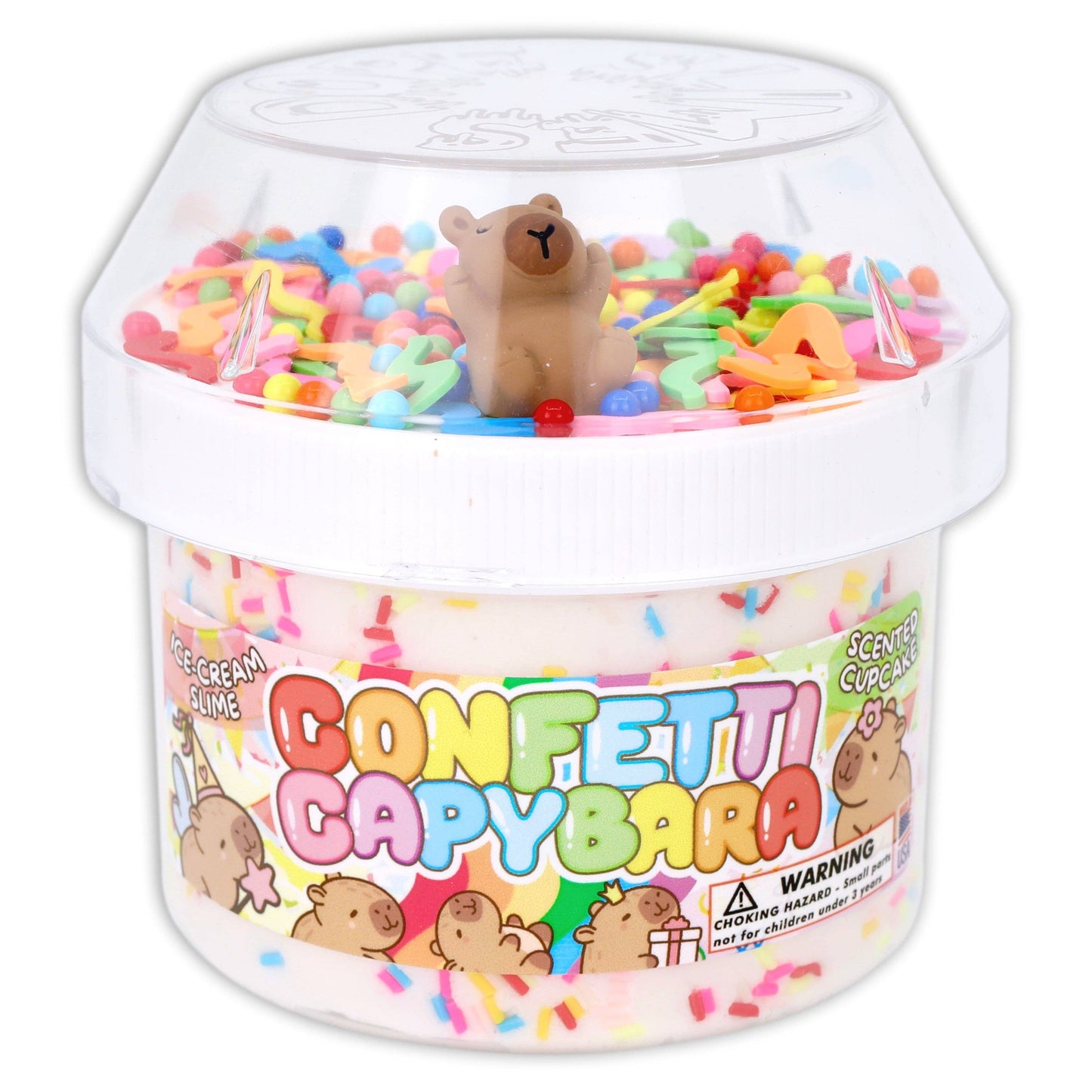 Dope Slimes - Confetti Capybara - Ice Cream Textured Slime