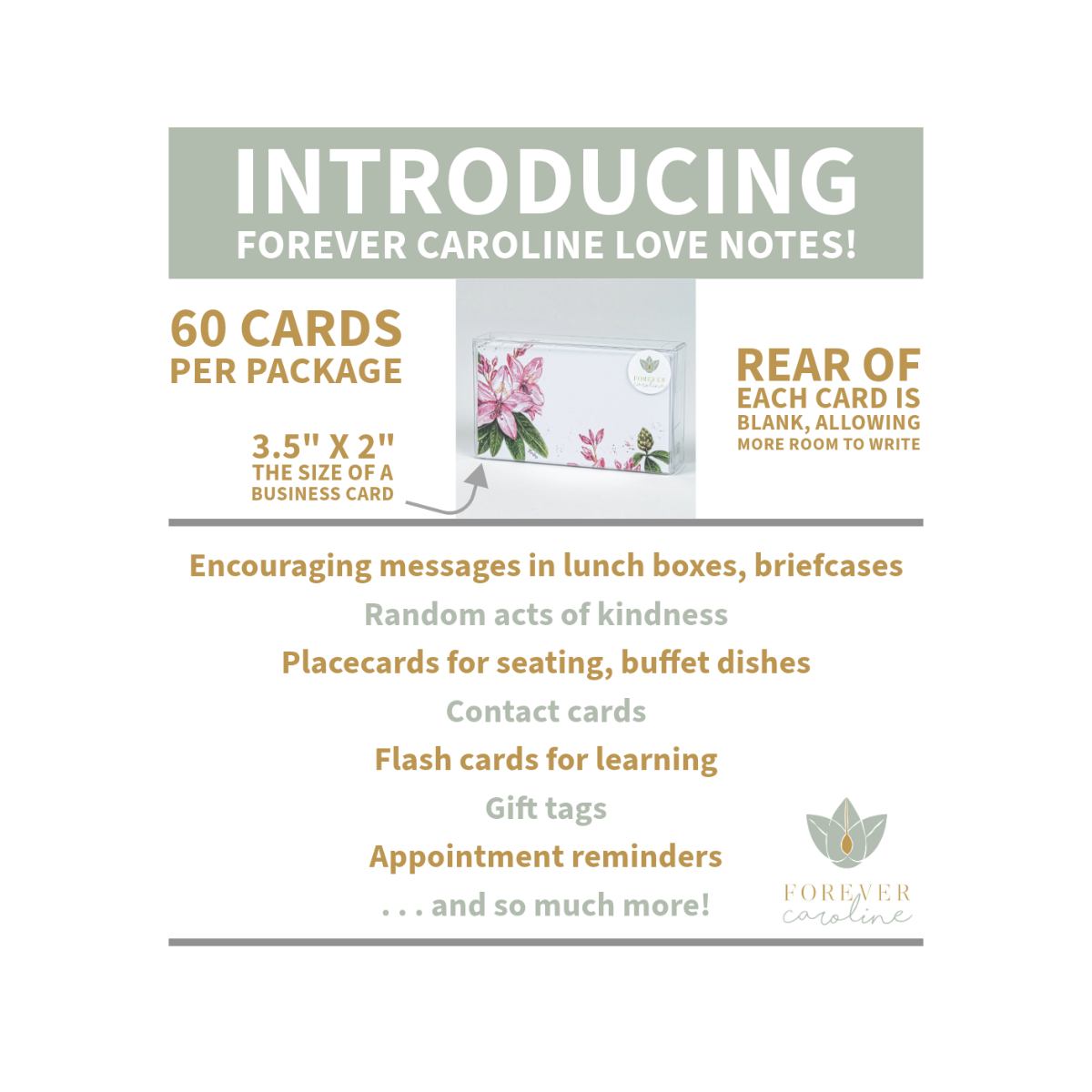 Forever Caroline LLC - Bunny Rabbit Tiny Cards | Pack of 60 "Love Notes"
