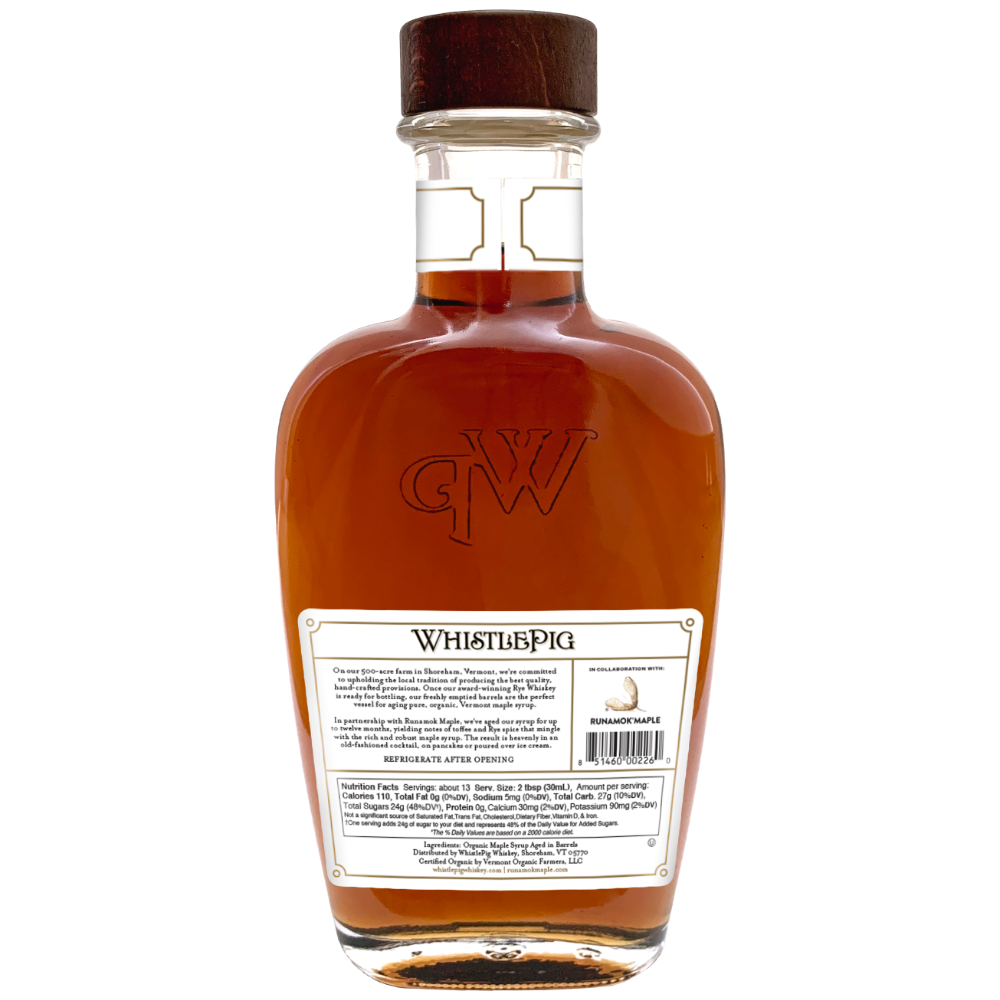 Runamok - WhistlePig Rye Whiskey Barrel-Aged Organic Maple Syrup
