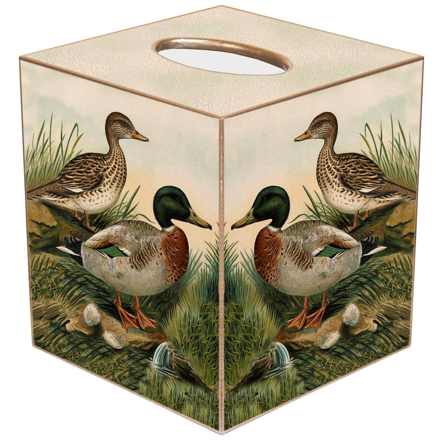 Marye-Kelley - TB6128 -Ducks Tissue Box Cover: Paper Mache