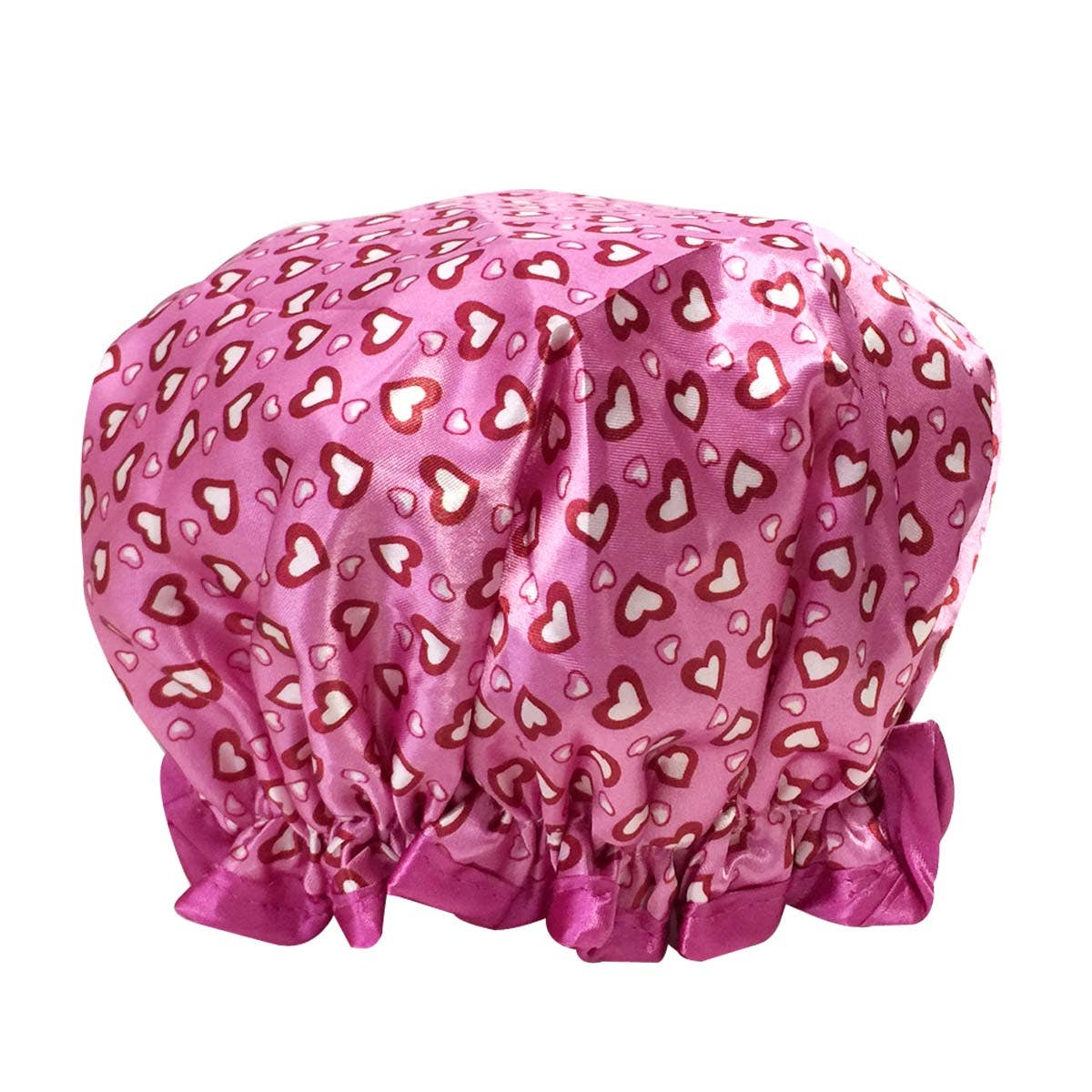 Wrapables.com - Wrapables Trendy Satin Shower Cap: Petite Hearts