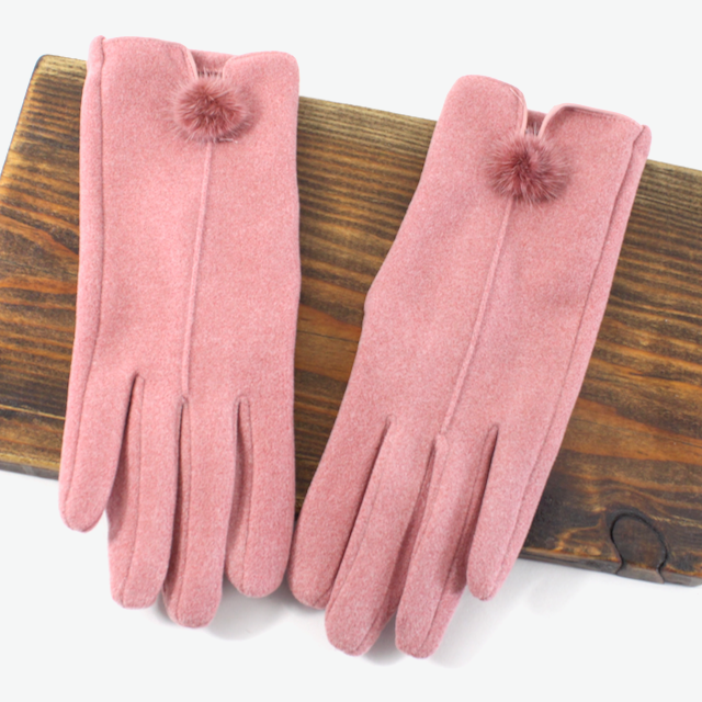 Pretty Persuasions - A20028 Gloves with Mini Pom Pom: 01 Taupe