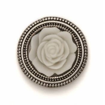 MagneButton - Low Dome Cream Rose Magnet Button Pin Set