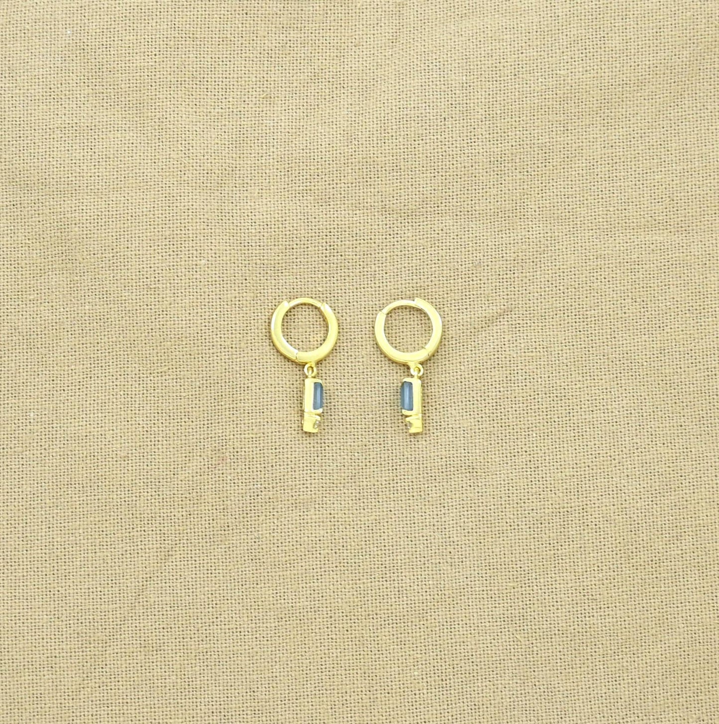 Schmuckoo Berlin - Ingrid Hoop Earrings Gold - Blue Chalcedony