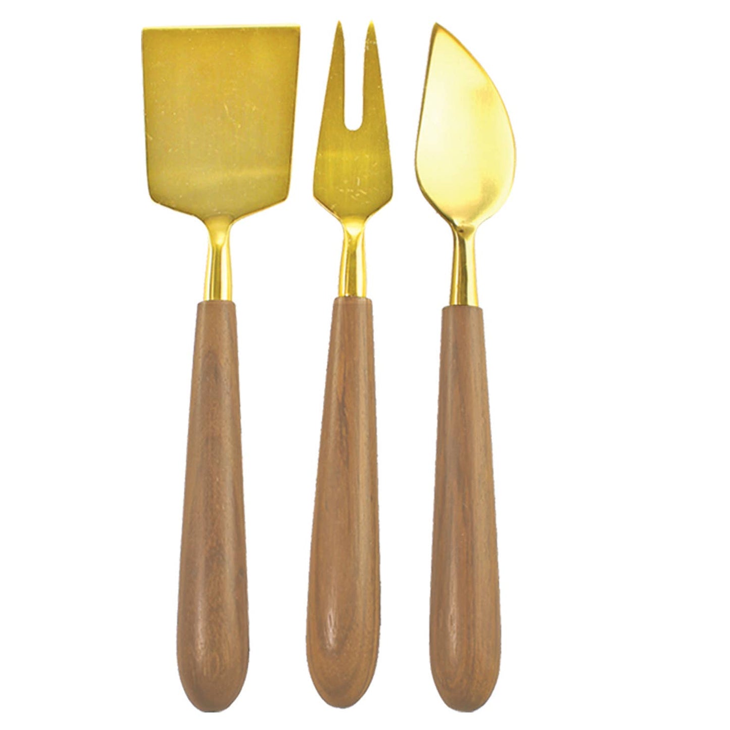 Be Home US - Gold & Wood Cheese Set