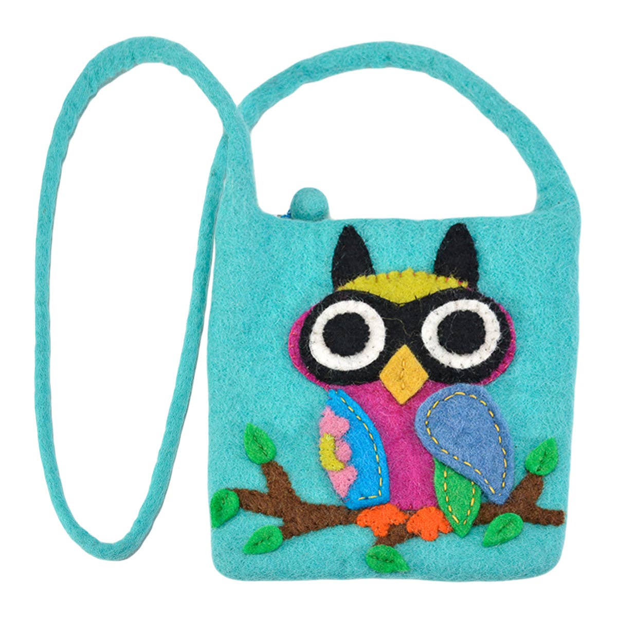 BNB Crafts Inc. - Big Eyed Owl on the branch Cross-Body Bag: Purple