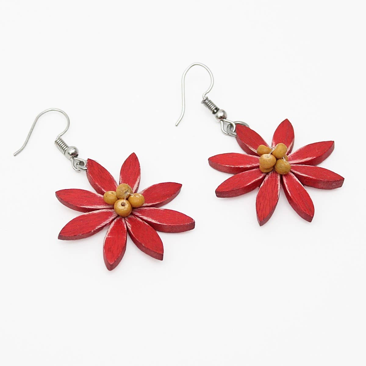 Sylca Designs - Orange Amaya Dangle Flower Earrings