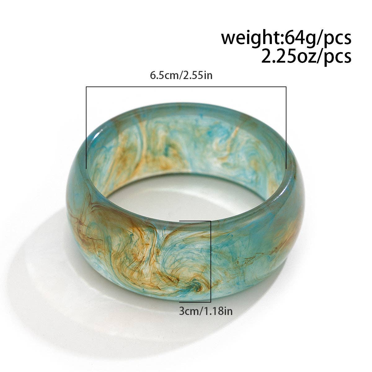Dipped Shop - Vintage Wide Tie-Dye Acrylic Bracelets DP25D631: Coffee
