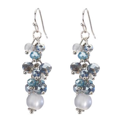 Crossroads Accessories Inc - Beaded Dangly Earrings: Yellow Gold