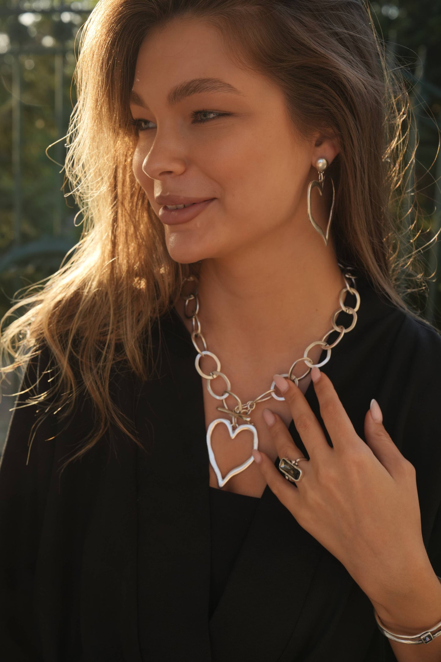 Chanour - Handmade Heart Pewter Necklace - 3860