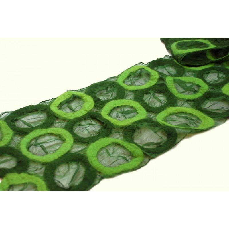 BNB Crafts Inc. - Green Circle Felted Chiffon Scarves