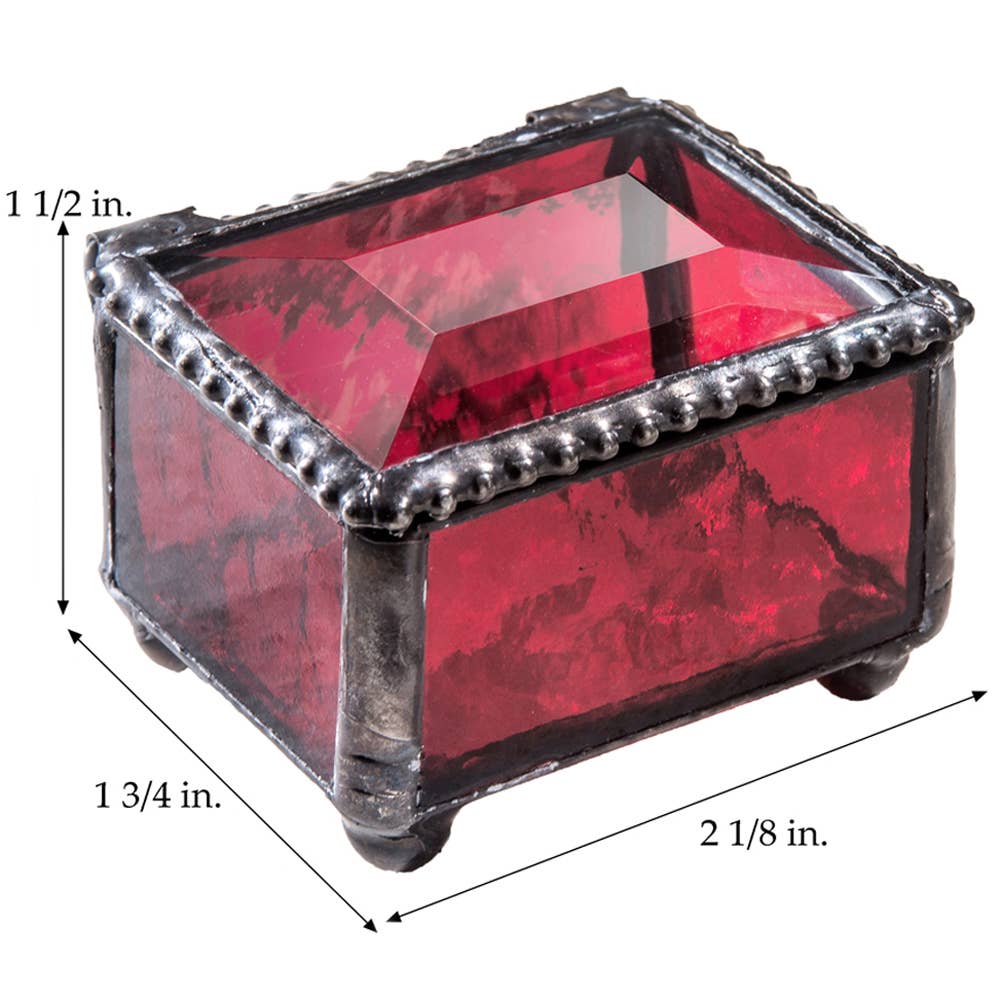 J Devlin Glass Art & Bert Anderson Collection - Small Stained Glass Ring Box J Devlin Box 325 Series: Purple