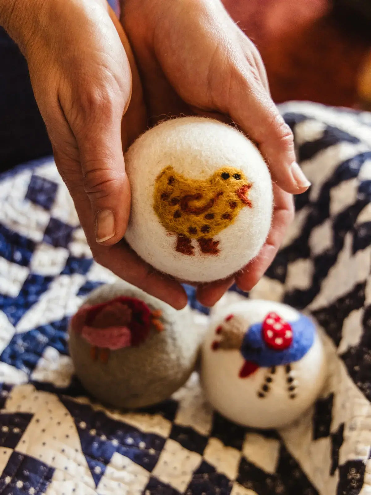 Ethical Global - Birds: Eco Wool Dryer Balls Fair Trade: Chick with Bow